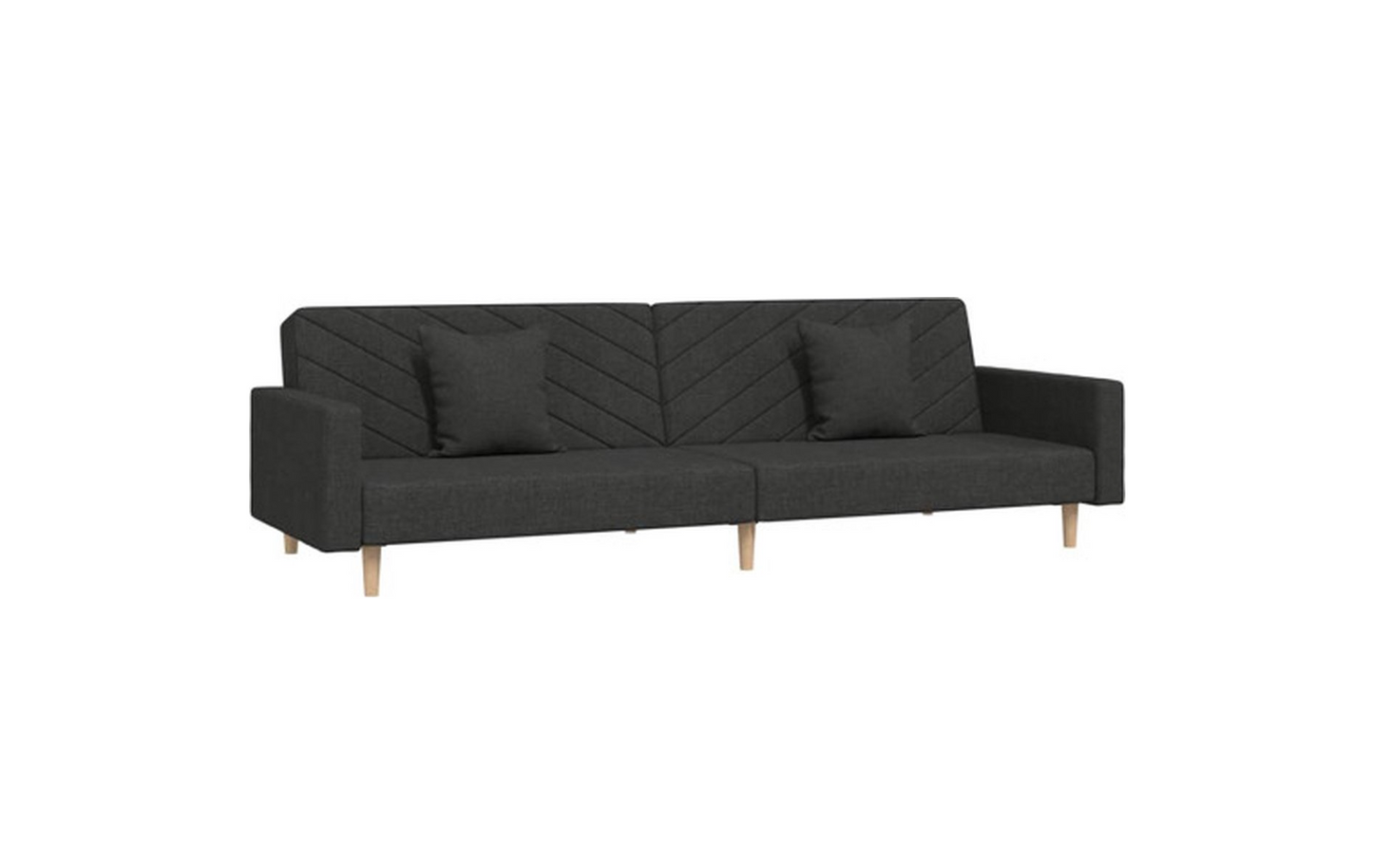 vidaXL - Slaapbank - 2-zits met 2 kussens - Stof - Zwart