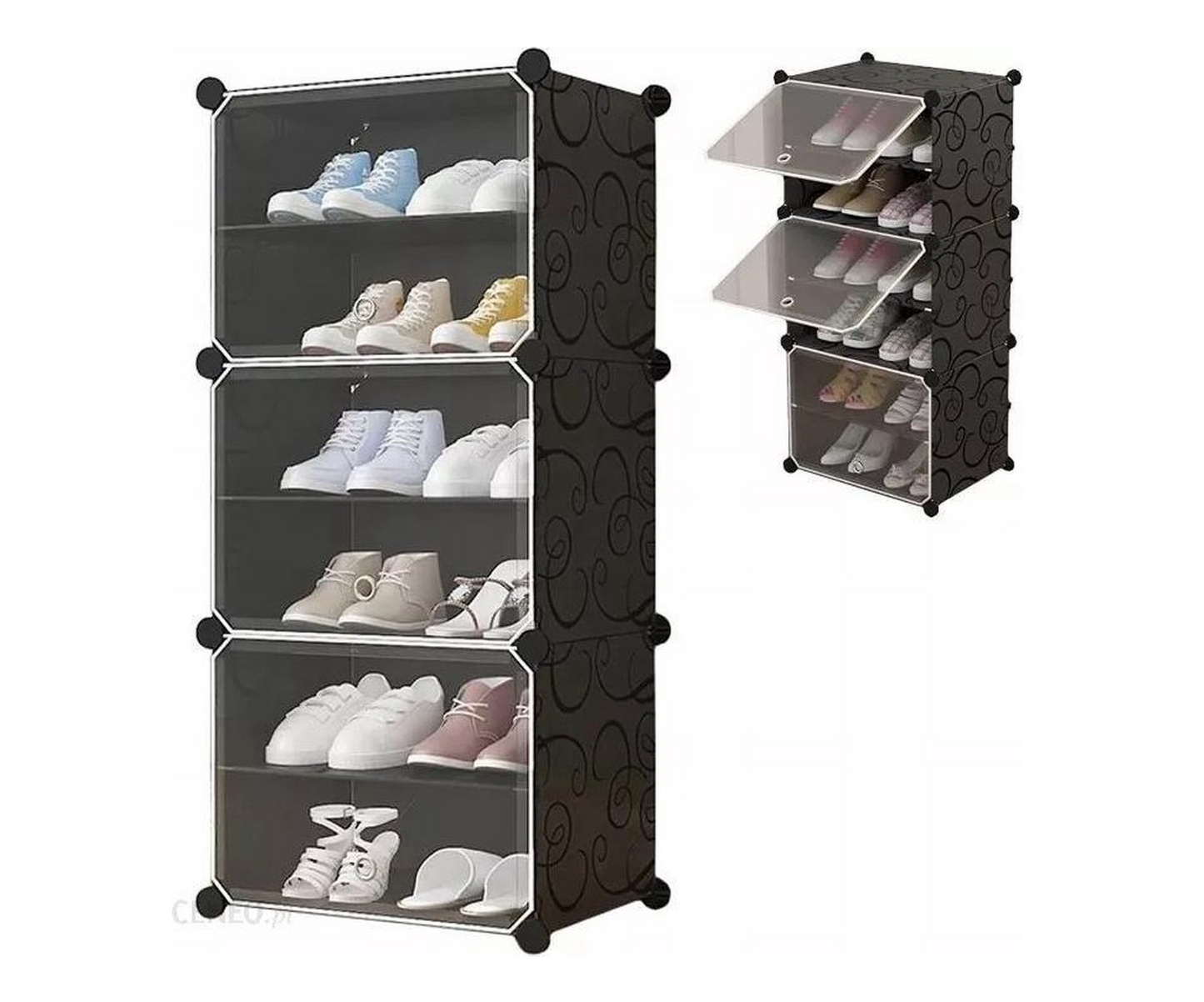 Luxe Modulaire Schoenenkast - Compact Schoenenrek - Met 3 Modules & 6 Planken