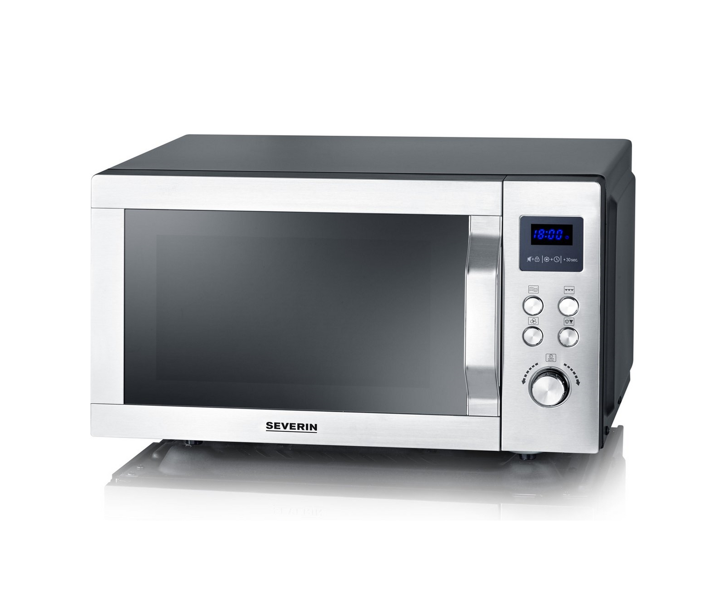 Severin MW 7777 - Magnetron - mini oven - vrijstaand - keramische bodem - rvs - zilver